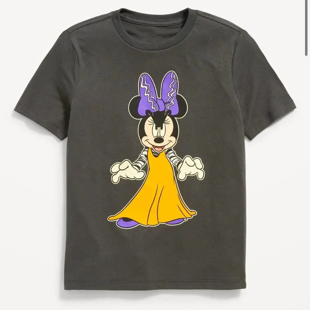 NWT Old Navy Girls Bride of Frankenstein Minnie Mouse Graphic Tee Size Medium